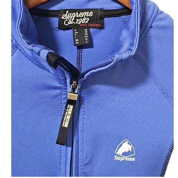 Supreme Est 1982 Half Zip Pullover Athletic Top Thumb Holes Blue S‎ Women's Nwot - Picture 3 of 5